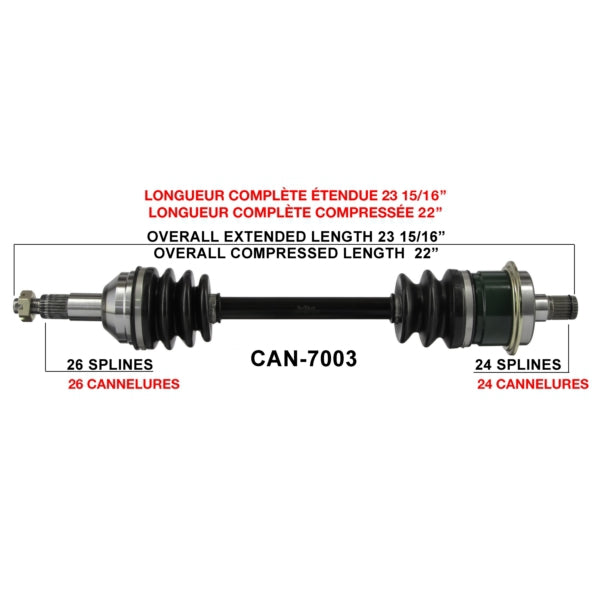 TrakMotive Complete Axle Fits Can-am