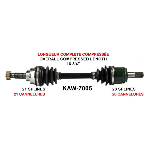 TrakMotive Complete Axle Fits Kawasaki