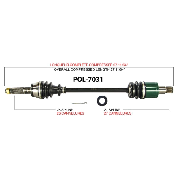 TrakMotive Complete Axle Fits Polaris