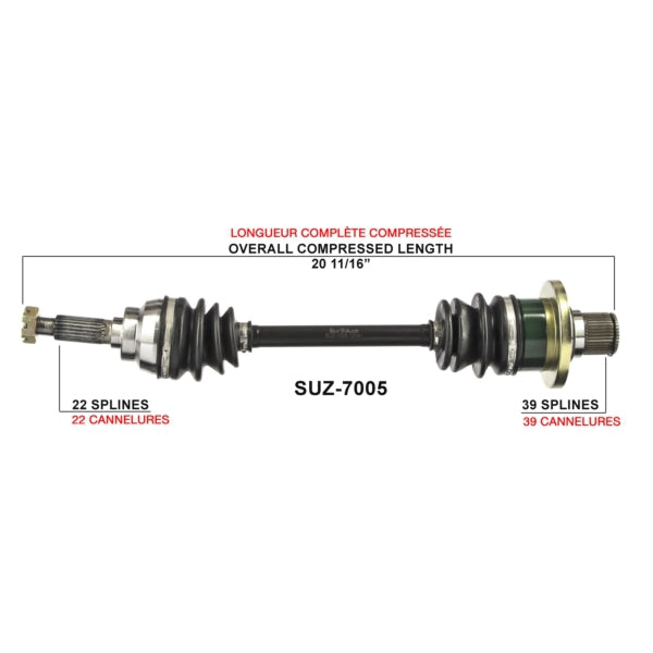 TrakMotive Complete Axle Fits Suzuki